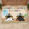 No Need To Knock We Know You're Here, Funny Sleeping Dogs - Funny Personalized Decorative Mat