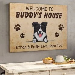Welcome To The Dogs Home My Humans Live Here Too - Personalized Horizontal Canvas -Pawfect House Store 6. THumbnail 3 4dd1953e 8124 43ee 8f6c 6f51fdf8826d