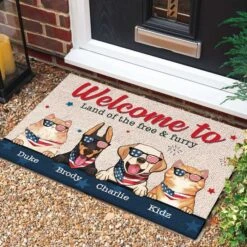Welcome To The Land Of The Free & Furry - 4th Of July Funny Personalized Pet Decorative Mat (Cat & Dog) -Pawfect House Store 6. THumbnail 3 a9ab5c34 f9bf 44ba b419 39d203979230