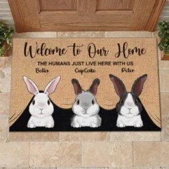 Welcome To The Rabbit House - Personalized Decorative Mat
