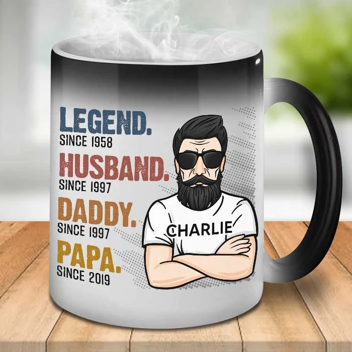 The Legend Husband - Gift For Dad, Funny Personalized Color Changing Mug 2 The Legend Husband - Gift For Dad, Funny Personalized Color Changing Mug - Image 2