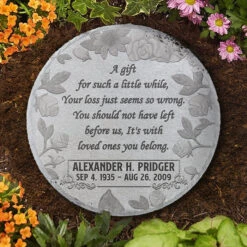 A Gift For Such A Little While - Personalized Memorial Stone, Human Grave Marker - Memorial Gift, Sympathy Gift