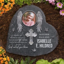 It Broke My Heart To Lose You But You Didn't Go Alone - Personalized Memorial Stone, Human Grave Marker - Upload Image, Memorial Gift, Sympathy Gift