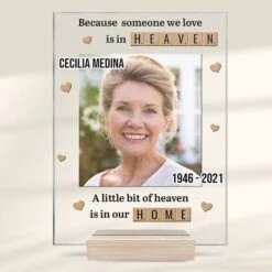 A Little Bit Of Heaven Is In Our Home - Upload Image - Personalized Acrylic Plaque