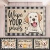 Wipe Your Paws - Personalized Decorative Mat - Gift For Pet Lovers, Pet Owners, Pet Gift