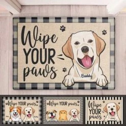 Wipe Your Paws - Personalized Decorative Mat - Gift For Pet Lovers, Pet Owners, Pet Gift