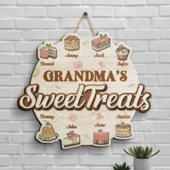 Grandma's Sweet Treats - Personalized Shaped Wood Sign - Gift For Grandma, Grandparents
