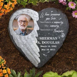 When Someone You Love Becomes A Memory - Personalized Memorial Stone, Human Grave Marker - Upload Image, Memorial Gift, Sympathy Gift