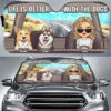 Life Is Better With The Dogs - Dog Personalized Custom Auto Windshield Sunshade, Car Window Protector - Gift For Pet Owners, Pet Lovers