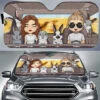 Family Road Trip With Rabbit - Personalized Auto Sunshade - Gift For Couples, Husband Wife