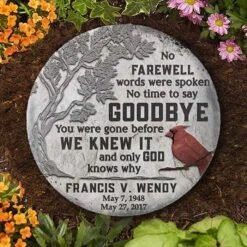 No Time To Say Goodbye - Personalized Memorial Stone, Human Grave Marker - Memorial Gift, Sympathy Gift