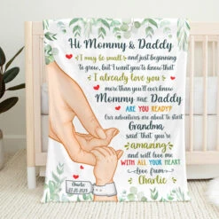 Your Happiness Is Born - Family Personalized Custom Baby Blanket - Baby Shower Gift, Gift For First Mom