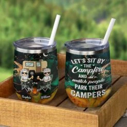 The Best Memories Are Made While Camping - Gift For Camping Couples, Personalized Wine Tumbler