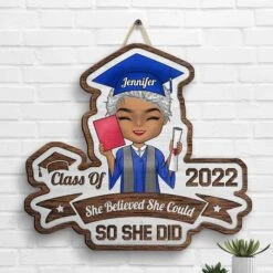 She Believed She Could - Personalized Shaped Wood Sign - Graduation Gift -Pawfect House Store 6. Thumb 3 12e89822 d5f0 4fed 8954 9251b76a988c