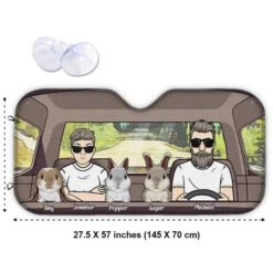 Travelling With Rabbits - Personalized Auto Sunshade - Gift For Couples, Husband Wife -Pawfect House Store 6. Thumb 3 7e529932 666f 42a5 b312 8fdb4eac3fc2