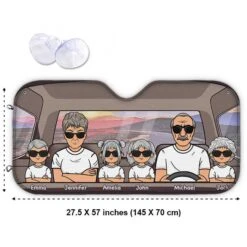 Happy Family Trip - Personalized Auto Sunshade - Gift For Couples, Husband Wife -Pawfect House Store 6. Thumb 3 82fc31d5 e6a4 457f b646 b8b87b577cad
