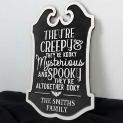 They're Creepy, They're Kooky - Family Personalized Custom Shaped Home Decor Wood Sign - Halloween Gift, House Warming Gift For Family Members -Pawfect House Store 6. Thumb 3 93b3ce45 b8ea 40bd 80e7 a123454a800b