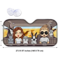 Family Road Trip With Rabbit - Personalized Auto Sunshade - Gift For Couples, Husband Wife -Pawfect House Store 6. Thumb 3 9f68924c a07e 4df2 b978 b20a03af2cb7