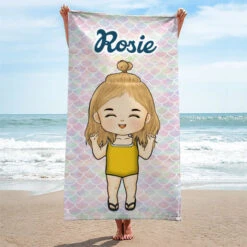 Happiness Comes In Waves - Personalized Custom Beach Towel - Gift For Family, Gift For Kids -Pawfect House Store 6. Thumb 4 1fb8d7c3 27b1 4c2a 8b75 9018549ea980