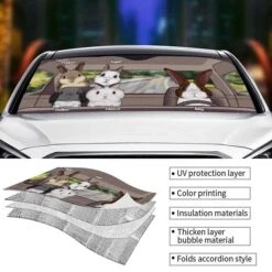 Rabbit Family - Personalized Auto Sunshade - Gift For Pet Lovers -Pawfect House Store 6. Thumb 4 54746f59 700a 41a8 8b96 123125f29db0