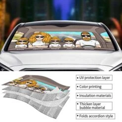 Happy Family Trip - Personalized Auto Sunshade - Gift For Couples, Husband Wife -Pawfect House Store 6. Thumb 4 bb07fa79 ebaf 4966 a60e 7de1f3913f6f