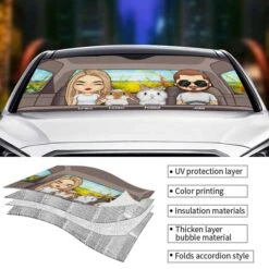 Family Road Trip With Rabbit - Personalized Auto Sunshade - Gift For Couples, Husband Wife -Pawfect House Store 6. Thumb 4 c56cb015 40ff 4208 ad7e 68359d2ce75d