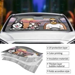 Road Trip With Dogs - Personalized Auto Sunshade - Gift For Pet Lovers -Pawfect House Store 6. Thumb 4 c75dc0e4 74fb 4168 8b69 a3c11e4ccd6f