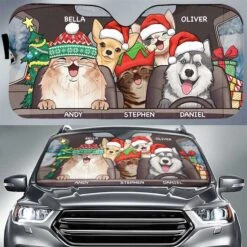 Santa Paws Is Coming To Town - Personalized Dog Auto Sun Shade