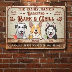 Backyard Bark & Grill - Funny Personalized Dog Metal Sign -Pawfect House Store 6. Thumbnail 1 1e81137b 5806 4355 8c1c d3fd6187fda5