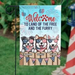 Happy 4th Of July For Dog Lovers - 4th Of July Decoration - Personalized Dog Flag