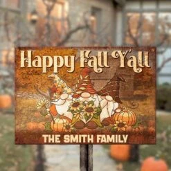 Happy Fall Y'all - Personalized Metal Sign, Halloween Ideas.