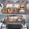 Fourth Of July Dog - Personalized Auto Sunshade - Gift For Pet Lovers