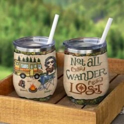 I Tried To Be A Good Girl But Then The Bonfire Was Lit And There Was Wine - Personalized Wine Tumbler