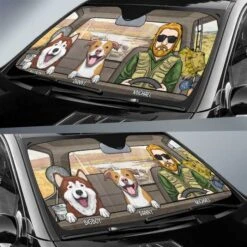 Man And His Dogs - Personalized Dog Auto Sun Shade -Pawfect House Store 6. Thumbnail 2 5b2d508d 70e3 4f52 af92 f12ffe3671dc