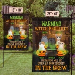 Warning Witch Property - Personalized Funny Cat Flag -Pawfect House Store 6. Thumbnail 2 c3de1334 3446 4bd0 aece f275deaa3a53