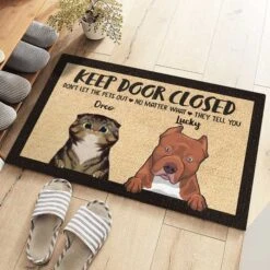 Don't Let The Pets Out - Funny Personalized Decorative Mat, Doormat (Cat & Dog) -Pawfect House Store 6. Thumbnail 3 26c07ec6 2937 43e3 aaef c6260db54f01
