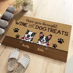 Dog - Hope You Brought Wine And Dog Treats - Funny Personalized Dog Decorative Mat -Pawfect House Store 6. Thumbnail 3 330de599 b0c3 4701 b0f6 7afc1533d4c7