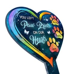 You Left Paw Prints On Our Hearts Color - Personalized Custom Acrylic Garden Stake -Pawfect House Store 6. Thumbnail 3 9327e274 d096 4446 b798 58e592e19922