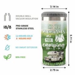 The Best Memories Are Made Camping - Personalized Can Cooler - Gift For Couples, Gift For Camping Lovers -Pawfect House Store 6. Thumbnail 3 d51d68e7 8887 41f2 a61f 24c271f96eb5