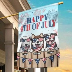 Happy Independence Day For Dog Lovers - 4th Of July Decoration - Personalized Dog Flag