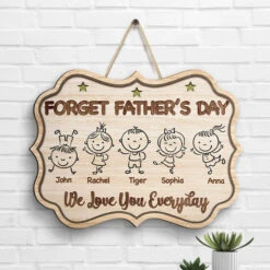 We Love You Every Day - Personalized Shaped Wood Sign - Gift For Dad, Gift For Father's Day