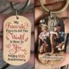 My Favorite Place Is Next To You - Upload Image, Gift For Couples - Personalized Keychain