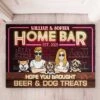 Home Bar Hope You Brought Beer & Dog Treats - Gift For Couples, Husband Wife, Personalized Decorative Mat