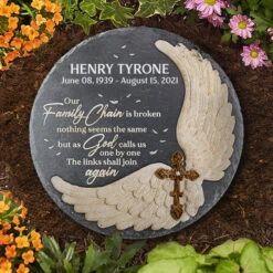 God Calls Us One By One The Links Shall Join Again - Personalized Memorial Stone, Human Grave Marker - Memorial Gift, Sympathy Gift