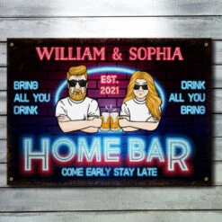 Bring All You Drink Drink All You Bring - Gift For Couples, Husband Wife, Personalized Metal Sign -Pawfect House Store 6. thumb 2 e79924b8 b014 4177 8d58 c0eb4adae584