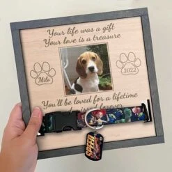 Your Love Is A Treasure - Memorial Personalized Custom Pet Loss Sign, Collar Frame - Upload Image, Sympathy Gift, Gift For Pet Owners, Pet Lovers -Pawfect House Store 6. thumbnail2 8eaf1911 7c6a 4331 892b 847abfdec581