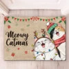 Merry Christmas Ya Filthy Animal - Cat Personalized Custom Decorative Mat - Christmas Gift For Pet Owners, Pet Lovers
