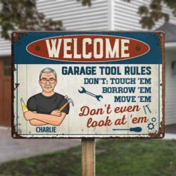 Welcome, Garage Tool Rules - Family Personalized Custom Home Decor Metal Sign - Father's Day, House Warming Gift For Dad -Pawfect House Store 6.THUMB3 3da3ca34 378b 44d6 9fb5 e706eba98adc