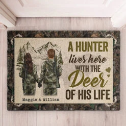 A Hunter Lives Here With The Deer Of His Life - Gift For Hunting Couples, Personalized Decorative Mat -Pawfect House Store 6.THUMB3 87876f79 cc44 48de a9ca d5c99da28a11
