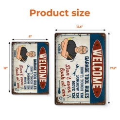 Welcome, Garage Tool Rules - Family Personalized Custom Home Decor Metal Sign - Father's Day, House Warming Gift For Dad -Pawfect House Store 6.THUMB4 32d1c164 ece6 4cd9 b717 1c0bd4b9a808